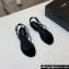 Saint Laurent joni flat sandals in suede and rhinestones Black 2024