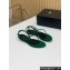 Saint Laurent joni flat sandals in suede and rhinestones Green 2024