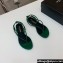 Saint Laurent joni flat sandals in suede and rhinestones Green 2024