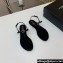 Saint Laurent jackie flat sandals in satin crepe 763491 Black 2024