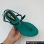 Saint Laurent jackie flat sandals in satin crepe 763491 Green 2024