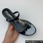 Saint Laurent cassandra slides in patent leather 776081 Black/Gold 2024