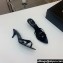 Saint Laurent Heel 4cm clara Mules in leather Black 2024