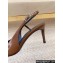 Saint Laurent Heel 6.5cm vendome slingback pumps in Glazed leather 755213 Brown 2024