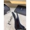 Saint Laurent Heel 10.5cm Opyum slingback Pumps in patent leather Black/Silver