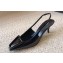 Saint Laurent Heel 6.5cm avenue slingback pumps in patent leather Black 2024