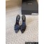 Saint Laurent Heel 10.5cm melody sandals in crepe satin 731561 Black 2024
