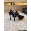 Saint Laurent Heel 11cm anja pumps in mesh 755099 Black 2024