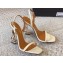 Saint Laurent Heel 10.5cm Opyum slingback sandals in leather 754880 Beige