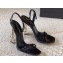 Saint Laurent Heel 10.5cm Opyum slingback sandals in patent leather 754880 Black/Gold