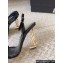 Saint Laurent Heel 10.5cm Opyum slingback sandals in patent leather 754880 Black/Gold