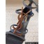 Saint Laurent Heel 10cm cassandra Multi-strap sandals Black/Brown 2024