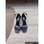 Saint Laurent Heel 8.5cm Opyum sandals in crocodile-embossed leather 557679 Black
