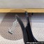 Saint Laurent Heel 8.5cm Opyum slingback Pumps in patent leather Black/Silver