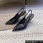 Saint Laurent Heel 8.5cm Opyum slingback Pumps in patent leather Black/Gold