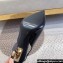 Saint Laurent Heel 8.5cm Opyum slingback Pumps in patent leather Black/Gold