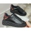 Jimmy Choo Diamond Maxi/F Leather Trainers Sneakers Black/Red/Crystals with Platform Sole 2024