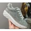 Jimmy Choo Diamond Maxi/F Leather Trainers Sneakers White/Silver with All Over Crystals and Platform Sole 2024