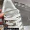 Jimmy Choo Diamond Maxi/F Leather Trainers Sneakers White/Silver with All Over Crystals and Platform Sole 2024
