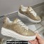 Jimmy Choo Diamond Maxi/F Leather Trainers Sneakers White/Gold with All Over Crystals and Platform Sole 2024