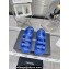Chanel Crystal CC Logo Beach Sandals Blue 2024