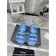 Chanel Crystal CC Logo Beach Sandals Denim Blue 2024