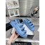 Chanel Crystal CC Logo Beach Sandals Denim Blue 2024
