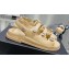 Chanel Crystal CC Logo Beach Sandals Beige 2024