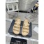 Chanel Crystal CC Logo Beach Sandals Beige 2024