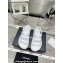 Chanel Crystal CC Logo Beach Sandals White 2024