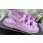 Chanel Crystal CC Logo Beach Sandals Purple 2024