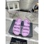 Chanel Crystal CC Logo Beach Sandals Purple 2024