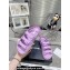 Chanel Crystal CC Logo Beach Sandals Purple 2024