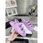 Chanel Crystal CC Logo Beach Sandals Purple 2024