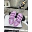 Chanel Crystal CC Logo Beach Sandals Purple 2024