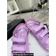 Chanel Crystal CC Logo Beach Sandals Purple 2024