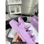 Chanel Crystal CC Logo Beach Sandals Purple 2024