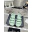 Chanel Crystal CC Logo Beach Sandals Green 2024