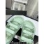 Chanel Crystal CC Logo Beach Sandals Green 2024