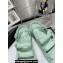 Chanel Crystal CC Logo Beach Sandals Green 2024