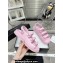 Chanel Crystal CC Logo Beach Sandals Pink 2024