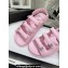 Chanel Crystal CC Logo Beach Sandals Pink 2024