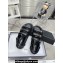 Chanel Crystal CC Logo Beach Sandals Black 2024