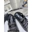 Chanel Crystal CC Logo Beach Sandals Black 2024