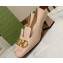 Gucci Heel 5.5cm Pumps with Horsebit in leather Nude