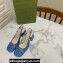 Gucci Heel 2.5cm/5.5cm/7.5cm slingbacks with Horsebit in leather Blue