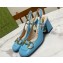Gucci Heel 2.5cm/5.5cm/7.5cm slingbacks with Horsebit in leather Sky Blue
