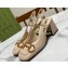 Gucci Heel 2.5cm/5.5cm/7.5cm slingbacks with Horsebit in leather Beige