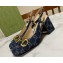 Gucci Heel 2.5cm/5.5cm/7.5cm slingbacks with Horsebit in Denim Blue