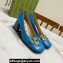 Gucci Heel 2.5cm/5.5cm/7.5cm pumps with Horsebit in leather Blue